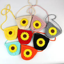 Knitted Baby Girls Mini Coin Purse Lovely Children's Sunflower Mini Crossbody Bag Cute Kids Princess Accessories Shoulder Bag 2024 - buy cheap