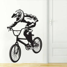 Pegatina de pared para bicicleta, vinilo extraíble para decoración del hogar, para habitación de niños, Mural 2024 - compra barato