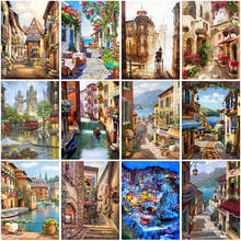 5D Diamond Painting Landscape House Full Round Square Diamond Embroidery Sale Street Scenery Cross Stitch Kits Home Decoration 2024 - buy cheap