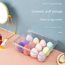 Caja vacía de plástico para almacenamiento de maquillaje, utensilio de esponja para secado de cosméticos, soporte portátil para almacenamiento de huevos, 12 rejillas 2024 - compra barato