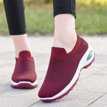 Women Tennis Shoes Breathable Mesh Height-increasing Slip-on Female Sock Footwear Outdoor Women Sneakers Thick Bottom Platforms 2024 - buy cheap