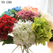 YO CHO Big Head Hydrangea Artificial Flowers Silk Hydrangea Decorative Flowers For Home Office Wedding Table Desk Decor Floral 2024 - buy cheap