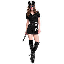 Umorden Sexy Black Police Woman Dress Uniform Officer Dirty Cop Costume for Women Fantasia Halloween Costumes Cosplay 2024 - buy cheap
