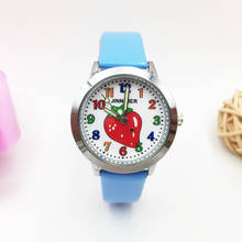 Reloj de cuarzo con diseño de fresa para niño y niña, cronógrafo de pulsera luminoso para estudiante, colorido, nuevo 2024 - compra barato
