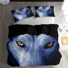 Juego de cama en 3D HELENGILI, juego de fundas de edredón con dibujo de Lobo, ropa de cama realista con funda de almohada, juego de cama Textiles para el hogar # L-10 2024 - compra barato