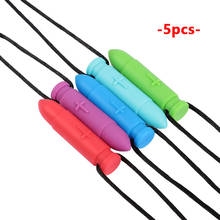 5PCS Baby Silicone Teethers Bullet Shape Necklace Pandent for Autism ADHD Kids Teething Chewable Sensory Toy Gift 2024 - buy cheap