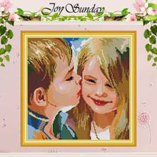 Boy girl kiss pattern counted 11CT 14CT Cross Stitch Set DIY wholesale Chinese Cross-stitch Kit Embroidery Needlework Home Decor 2024 - buy cheap