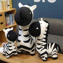 Brinquedos de pelúcia zebra de 40 a 70cm, boneco com pessoas fofas de animal, cavalo realista macio, presente de aniversário para crianças, decoração de casa 2024 - compre barato
