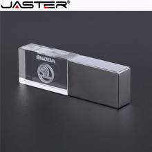 JASTER skoda kristal + metalen USB flash drive pendrive 4GB 8GB 16GB 32GB 64GB 128GB u schijf stick memory 2024 - buy cheap