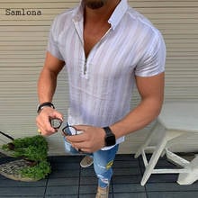 Plus size 3xl 2021 homens verão outono camisas casuais masculino turn-down collar manga curta túnica camisa blusas nova moda 2024 - compre barato