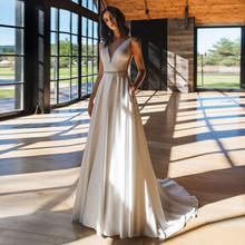 Eightale Boho Wedding Dress V-Neck Appliques A-Line Beaded Sashes Custom Made Backless Wedding Gowns Bride Dress 2024 - buy cheap