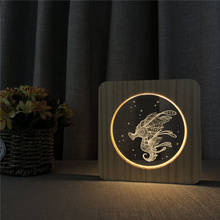 Seahorse animal de madeira 3d led arylic noite lâmpada de mesa luz interruptor controle escultura lâmpada para amigos presente dropshipping 2024 - compre barato