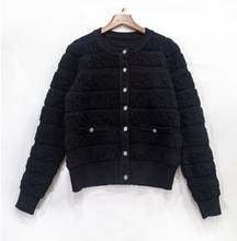 Осенне-зимний новый женский комбинированный толстый вязаный свитер пуловер кардиган с круглым вырезом женский топ с длинными рукавами 2024 - купить недорого
