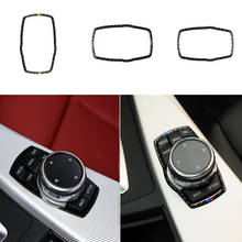 Pegatinas Multimedia de fibra de carbono para coche, accesorios de cubierta de marco de botón para BMW X3, X4, F10, F20, F30, F34, F07, F25, F26, F15, F16 2024 - compra barato