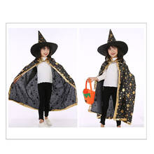 Fantasia infantil de halloween, mágico, bruxa, manto, roupa para cosplay, festas para crianças 2024 - compre barato