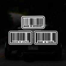 Car Styling Vinyl Decals Bar Code Made In Japan China Germany Auto Tail Oil Tank Window Sticker Motorcycle Scratches Cover 2024 - buy cheap
