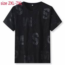 Camiseta masculina super grande, estampa manga curta gola redonda de verão, tamanhos grandes 5xl 6xl 7xg 2024 - compre barato