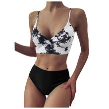 Bañadores de dos piezas para mujer, conjunto de Bikini de estilo vendaje con volantes y sujetador acolchado de banda, ropa de baño brasileña de realce, ropa de playa, 2021 2024 - compra barato