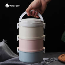 WORTHBUY-fiambrera japonesa de plástico para microondas para niños, caja Bento portátil a prueba de fugas, contenedor de comida 2024 - compra barato