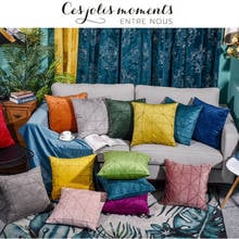 Pillow Cover Velvet Embroidery Geometric Lattice Cushion Cover  Home Decorative Sofa Simple Throw Pillowcase Living Room Bedroom 2024 - buy cheap