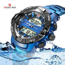 Mizums Watches For Men Luxury Brand Men's Quartz Wrist Watch Blue Stainless Steel Band Man Wristwatch Waterproof Male Clock XFCS 2024 - buy cheap