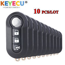 KEYECU 10 Pieces/Lot Flip Remote Key Case Shell for Fiat 500L MPV Ducato, for Citroen Jumper, for Peugeot Boxer, Fob 3 Buttons 2024 - buy cheap