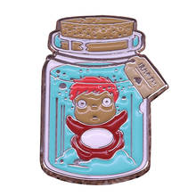 Ponyo Trapped in a Bottle Brooch Beautiful Goldfish Pin Hayao Miyazaki Studio Ghibli Classic Cartoon Badge Rescue her, quickly! 2024 - buy cheap