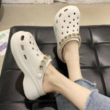 rhinestone Sandals Clogs for Women 2021 trend Summer shoes Womens Platform Garden Shoes Increase Outdoor Croks Beach Slippers 2024 - buy cheap