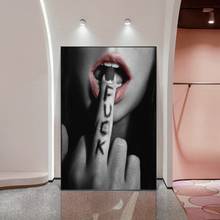 Sexy Lips with Finger Canvas Paintings on The Wall Art Posters and Prints Modern Wall Art Decorative Pictures for Home Cuadros 2024 - buy cheap