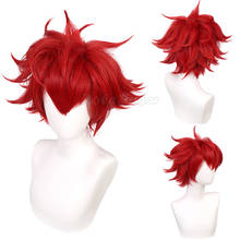 Peruca para cosplay reki, peruca vermelha de cabelo curto lisa para fantasia de dia das bruxas sk8, peruca infinita resistente ao calor c30m123 2024 - compre barato