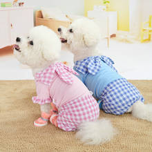 PUOUPUOU клетчатая Одежда для собак Милая Одежда для собак Роскошная Одежда для домашних животных футболка для маленьких средних собак Щенок йоркширского терьера наряд XS-2XL 2024 - купить недорого
