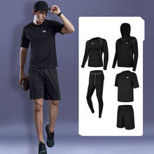 Workout Running Sets Men 5 Pieces Set Compression Basketball Tights Sports Suit Gym Fitness Tracksuit Clothes Jogging Sportswear 2024 - buy cheap