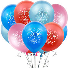 Conjunto de globos de látex para Celebración de bebé, decoración para fiesta de cumpleaños de 1 a 2 años, 10 Uds. 2024 - compra barato