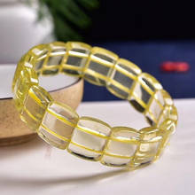 Pulseira de cristal natural para mulheres e homens, bracelete de mão amarela para presente de aniversário, pedra simples de riqueza 2024 - compre barato