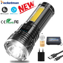 Pocketman высокое Мощность COB бортовой светильник светодиодный вспышка светильник USB Перезаряжаемые вспышка светильник встроенный Батарея фонарь Водонепроницаемый ручной светильник новый 2024 - купить недорого
