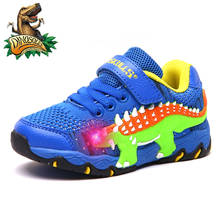 DINOSKULLS Kids 20 Autumn LED Running Shoes For Boys Dinosaur With Light Children Sneakers Fashion Breathable Mesh Outdoor Shoes 2024 - buy cheap