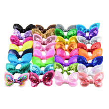 500Pcs Wholesale Embroideried Butterfly Sequin Bows Baby Girls Hair Accessories Boutique Headwear Ornaments Alligator Clip BOW05 2024 - buy cheap