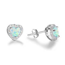 Classic Heart Shape Blue  Earrings Jewelry Wedding Party Ear Studs for women 2024 - buy cheap