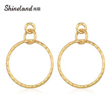 Shineland простые массивные винтажные большие полые круглые золотые Висячие серьги для женщин, модные металлические висячие серьги, ювелирные изделия, подарок 2024 - купить недорого