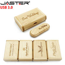 JASTER USB 3.0 high speed customer LOGO Wooden USB flash drive Maple wood + box pendrive 4GB 8GB 16GB 32GB memory stick gifts 2024 - buy cheap