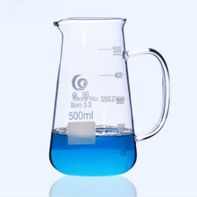 Vaso de cristal cónico con mango para laboratorio químico, 125ml, 250ml, 500ml, 1 unidad 2024 - compra barato