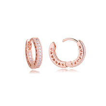925 Sterling Silver Earrings Pave Heart Hoop Earrings for Women Party Wedding Gift Fine Jewelry brincos Wholesale E037 2024 - buy cheap