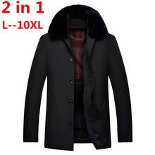 2 in 1 plus 10XL 8XL 6XL FIT -25 'C Brand Winter Jacket Men  New Parka Coat Men Down Keep Warm Fashion Big large size 5xl 4x 2024 - buy cheap