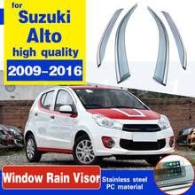 Viseira de janela suzuki alto 2009-2016, viseira de janela de carro, fumaça, proteção contra chuva, sol, sol, sol, sol, sol, sol, sol, sol, viseira, defletores, acessórios 2024 - compre barato