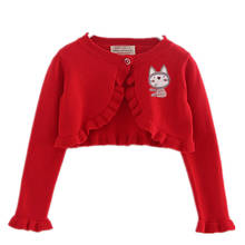 Cardigã vermelho de desenho animado para meninas, camisola cinza, casaco de primavera para bebês de 1, 2, 3, 4, 5 e 6 anos, roupas de criança para crianças 195104d 2024 - compre barato