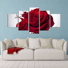 Wall Picture 5Pcs Red Rose Flower Canvas Painting Home Decoration Living Room Bedroom Wall Art Decoration Poster Gift Unframed 2024 - buy cheap