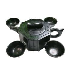 China Handmade Jade Carving Natural Stone Jade  Teapot And Tea Cup A set 2024 - buy cheap