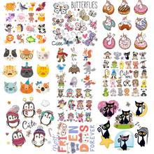 DIY Cute Animal Patches Set Iron On Transfer For Clothing Applique Heat Transfer Unicorn Patch Stickers Thermo Sticker On Clothe 2024 - buy cheap