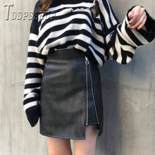 2019 Autumn Winter New Pu Leather Women Skirt Irregular High Waist A Line Female Skirts 2024 - buy cheap