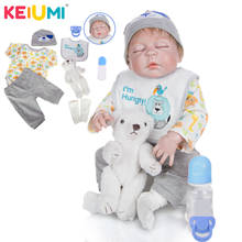 KEIUMI-Muñeca de bebé Reborn de piel roja de 23 pulgadas, juguete de vinilo completo de silicona para dormir 2024 - compra barato